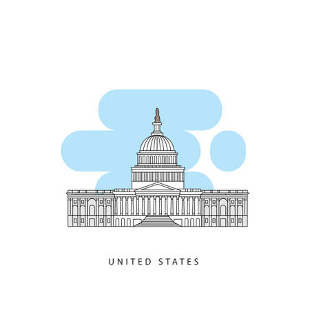 Washington DC United States detailed silhouette.のイラスト素材