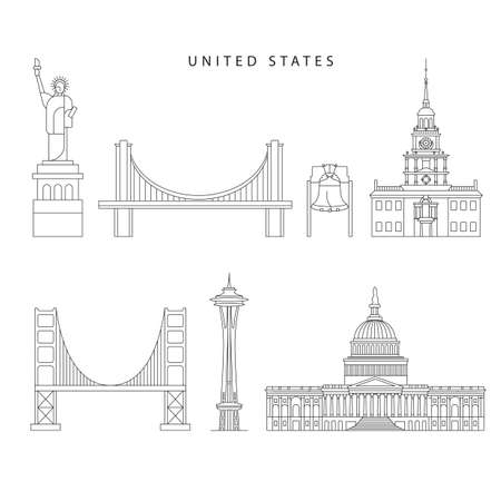 United States detailed silhouette.のイラスト素材