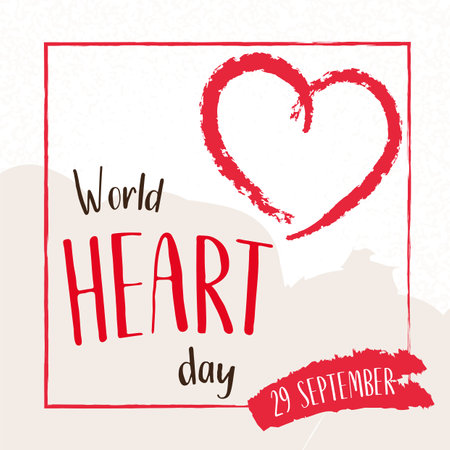 World Heart day concept. 29 september.のイラスト素材
