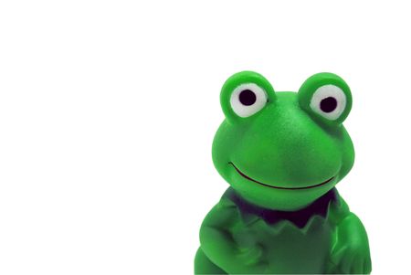 The Toy merry frog. The Frog is insulated on white background.の写真素材