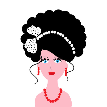 The Girl with beautiful hairstyle. Making look younger natty woman.のイラスト素材