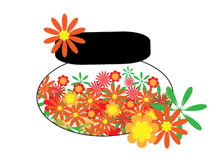 Face cream from flower.The Flowerses in container.のイラスト素材