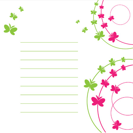 The Sheet of paper and butterfly. The Place for your text.のイラスト素材