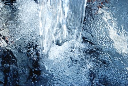 The Flow of clean water. Drinking water.