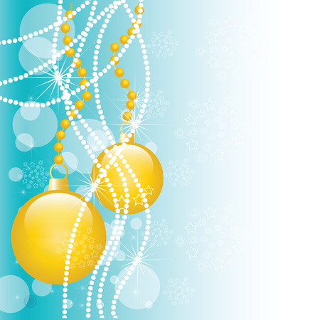 The New year's complimentary postcard. The Embellishment on fir tree. のイラスト素材