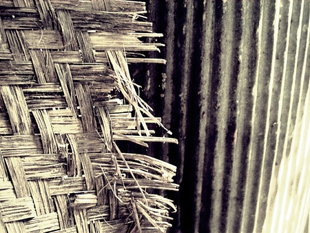 Old, cracked wood background : black and white abstract background