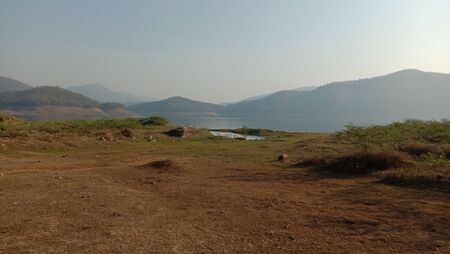 Views of river and ground.の写真素材