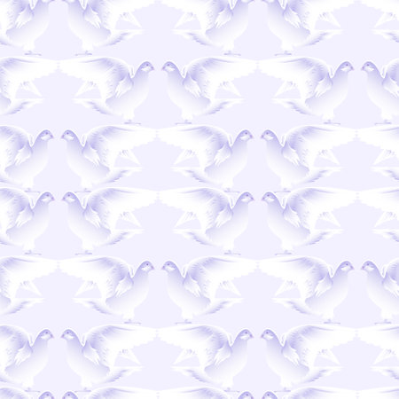 Delicate seamless pattern with the image of lovebirds. Design for decorating wallpaper and fabric.のイラスト素材