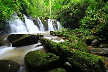 Nature of Sapan Waterfall, Khun Nan National Park Bo Kluea Nan Thailand
