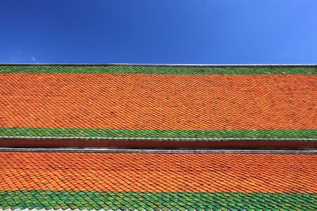 Roof of the temple at Wat Phra Chetuphon Vimolmangklararm in Bangkok, Thailand