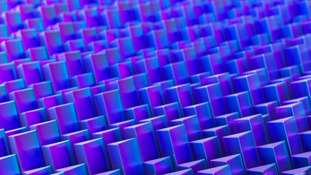 Abstract background with blue cubes. 3d rendering, 3d illustration.