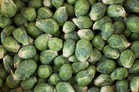 Brussels sprouts fresh green vegetables backgroundの写真素材