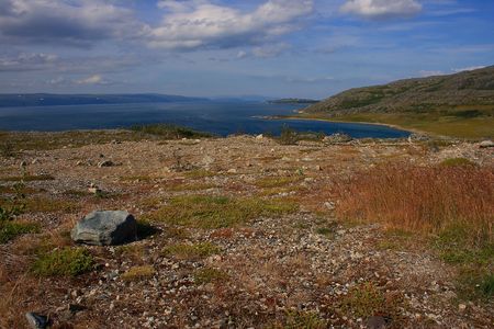 Landscape at a Norwegian fiordの写真素材