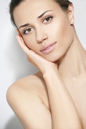 Natural beauty women on the white backgroundの写真素材