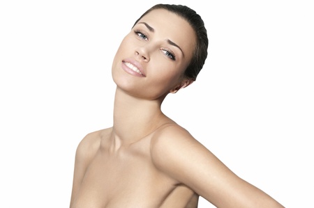 Natural beauty women on white backgroundの写真素材