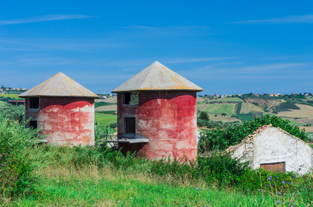 a couple of rural silosの写真素材