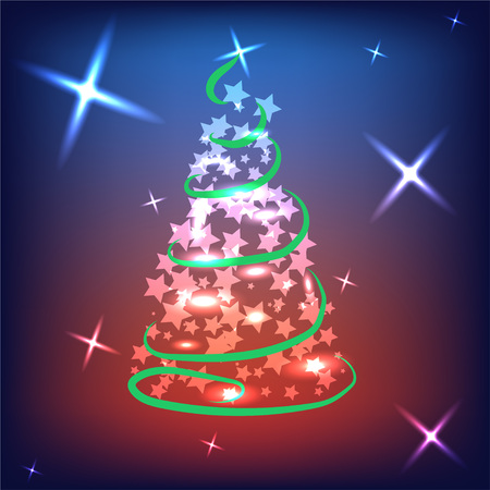 Abstract christmas tree of starsのイラスト素材