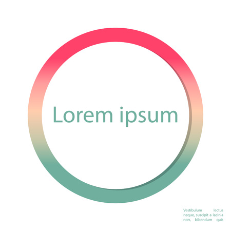 gradient bright circle on white background with frame for textのイラスト素材