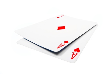 Two aces playing cardの写真素材