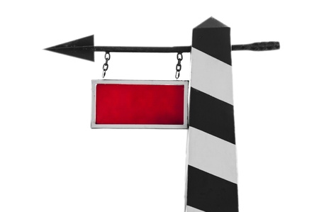 street sign with a red sign, made