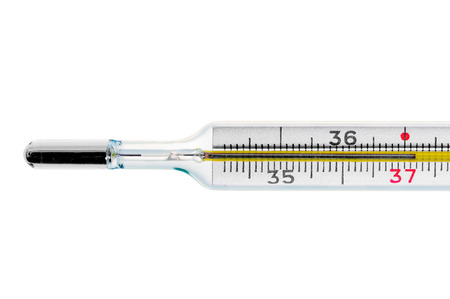 thermometer shows high body temperature