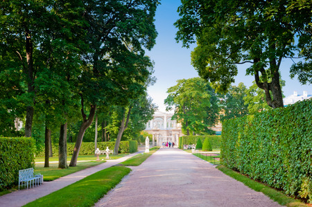 beautiful old park in the suburbs of St  Petersburg, Russiaのeditorial素材