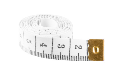 White rolled centimeter isolated macro