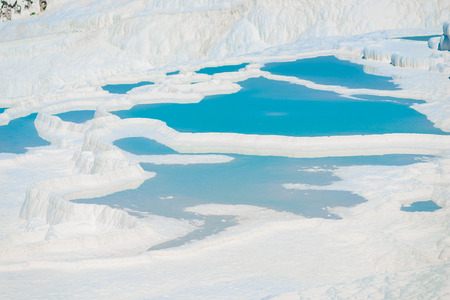 basins of Pamukkale unusual natural feature in Turkeyの写真素材