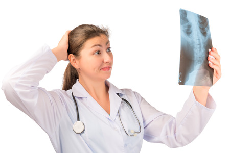struck diagnosis doctor examines an x-ray