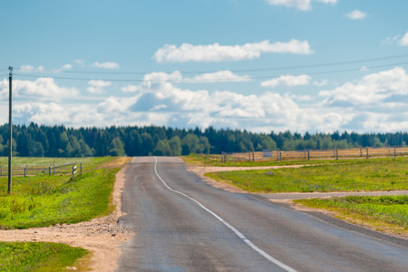 the rural road in the picturesque place