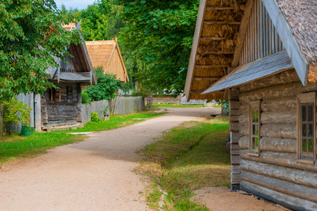 old wooden house from a bar in the villageの写真素材