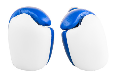 a pair of boxing gloves isolated on white backgroundの写真素材