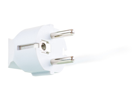 cable and plug isolated of white color close upの写真素材