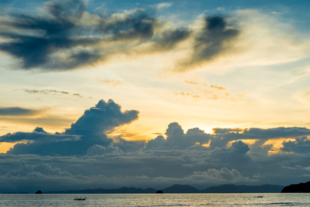 Beautiful dramatic sky over the sea in the tropicsの写真素材