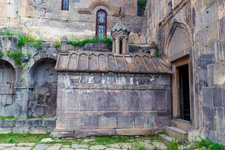 The architecture of the famous landmark of Armenia - the walls of the Tatev Monastery