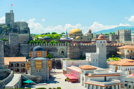 Rabat medieval castle in Akhaltsikhe is famous georgian touristic places at sunny day, Georgiaのeditorial素材