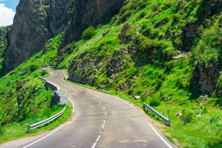 Highway in a beautiful place of Georgia in the mountains