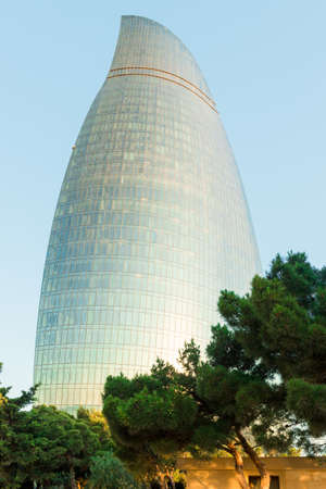Baku Promenade And View At Flame Towers
