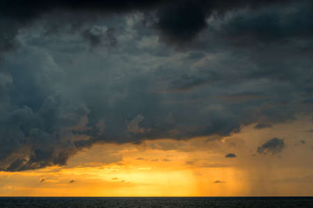 Beautiful orange sunset on the sea landscape