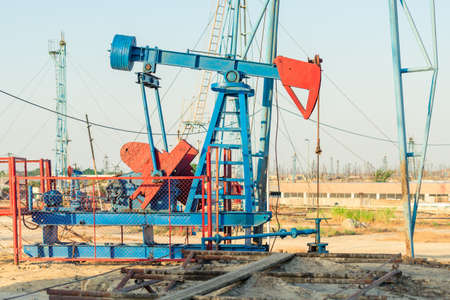 Pumping unit as the oil pump installed on a well. Equipment of oil fields Azerbaijan