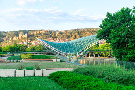 The bridge of peace in Tbilisi, Georgia.の写真素材
