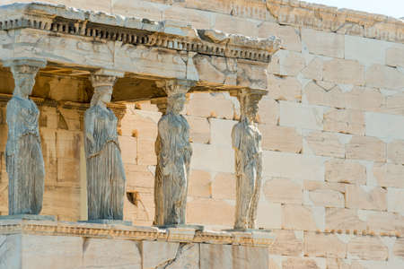 Caryatides, Erechtheion temple Acropolis in Athens, Greece