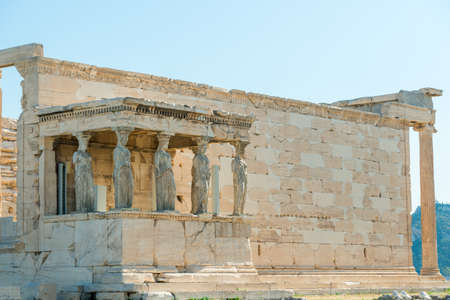 Caryatides, Erechtheion temple Acropolis in Athens, Greeceのeditorial素材