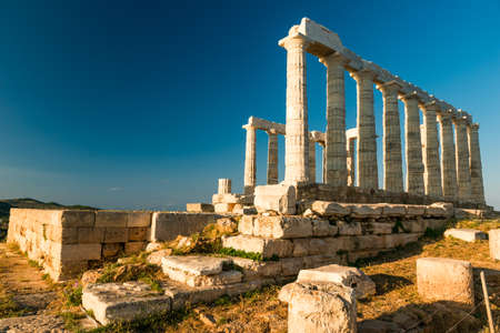 Temple of Poseidon at Cape Sounion Attica Greeceの素材 [FY310172811217]