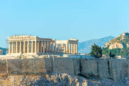 Acropolis with Parthenon temple in Athens, Greeceの写真素材
