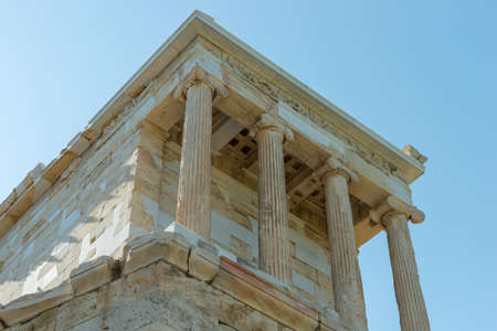 Caryatides, Erechtheion temple Acropolis in Athens, Greeceの写真素材