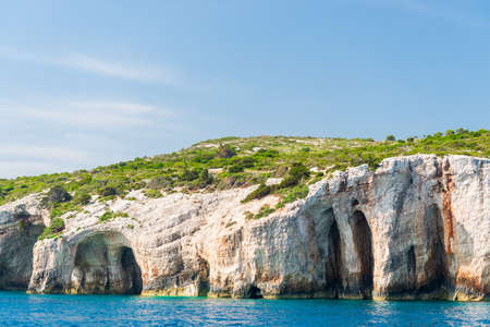 The famous Blue Caves in Zakynthos island, Greeceの写真素材