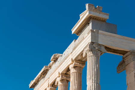 Caryatides, Erechtheion temple Acropolis in Athens, Greeceの写真素材