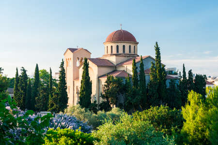 Greek Orthodox church in Athens, Greeceの写真素材
