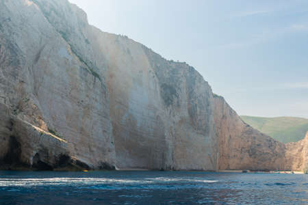 Navagio Beach - Shipwreck Beach view from the sea, Zakynthos Island, Greeceの写真素材